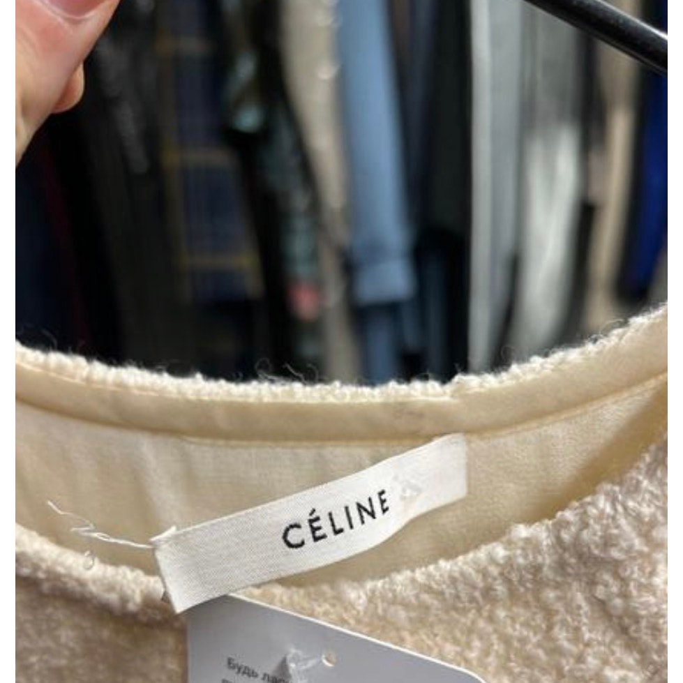 Celine White Wool & Silk Two-Piece Set - FR 36 Pre-owned