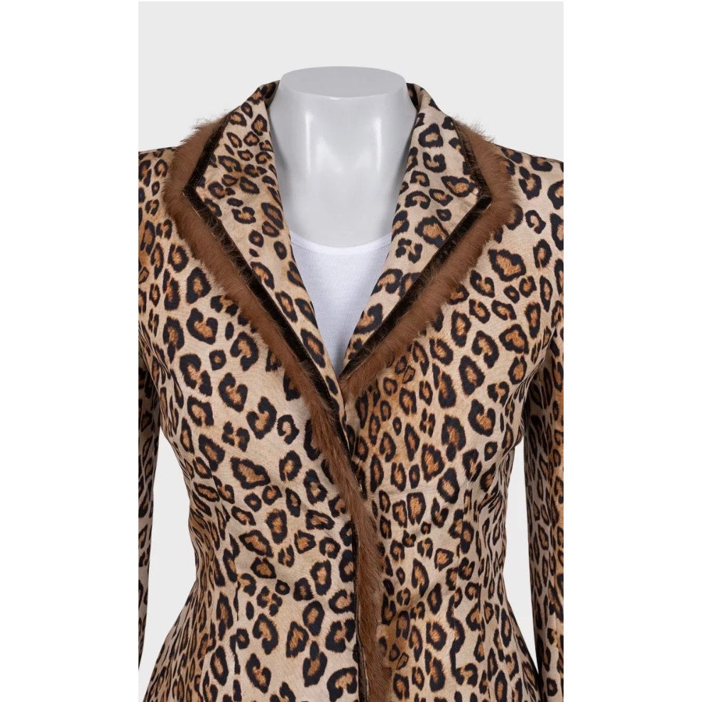 Alexander McQueen Cropped Animal Print Jacket IT 42 M Pre-owned