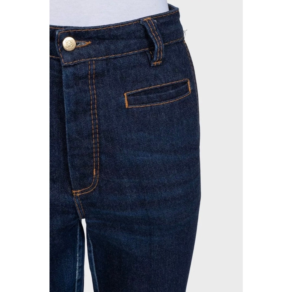 Loewe Cropped Jeans with White Turn-Up Cuffs EU 42 Pre-owned