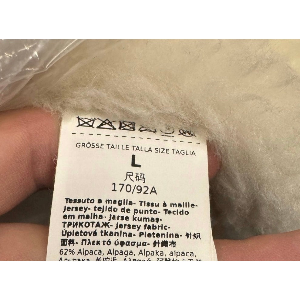 Max Mara White Straight Cut Teddy Coat L pre-owned
