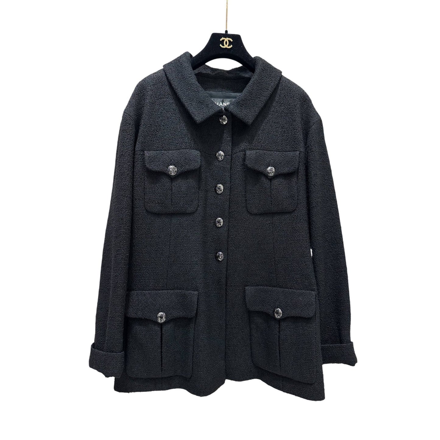 Chanel Black Bouclé Jacket & Dress Set - FR 48 Pre-owned