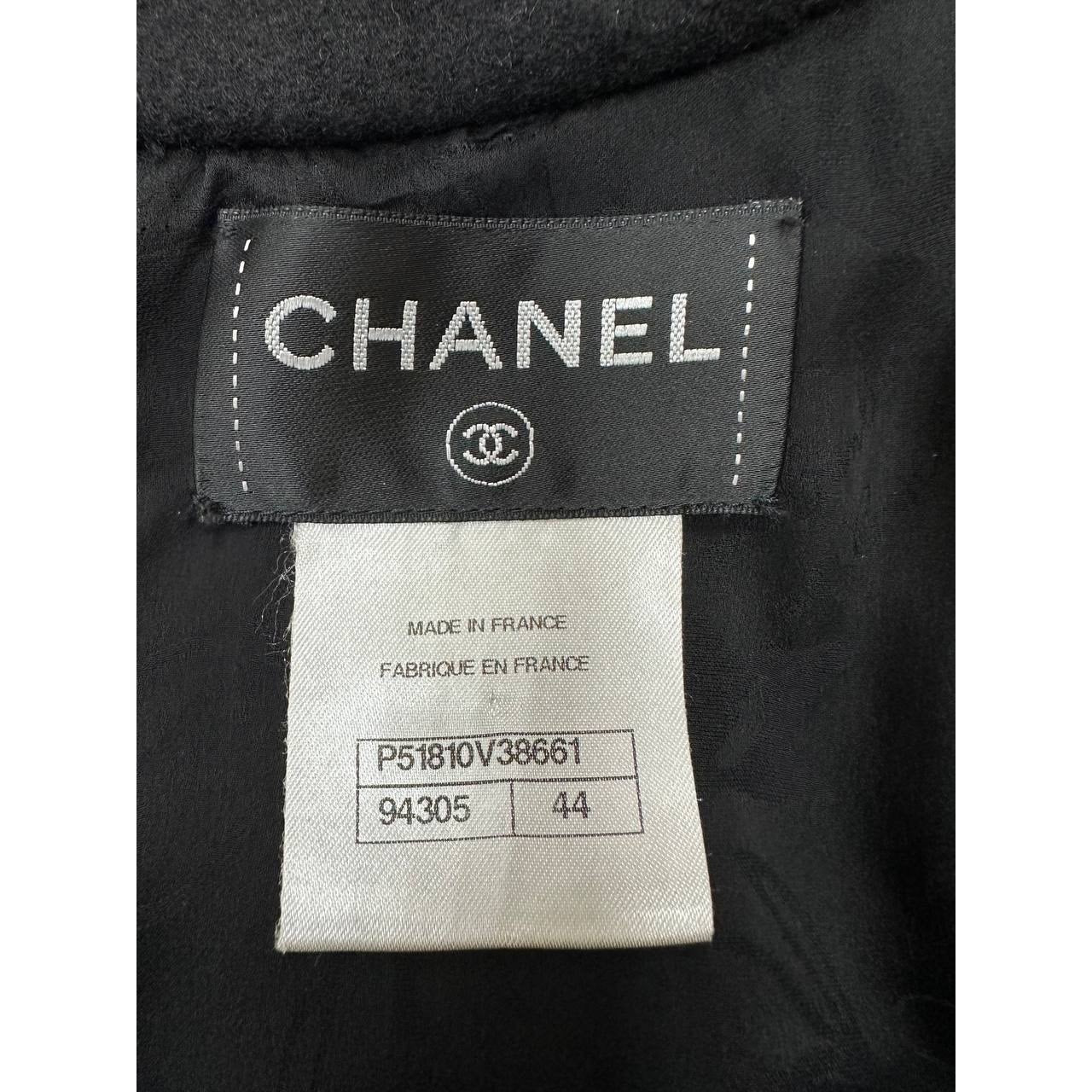 Chanel Classic Black Wool Dress - Size FR44 Pre-owned