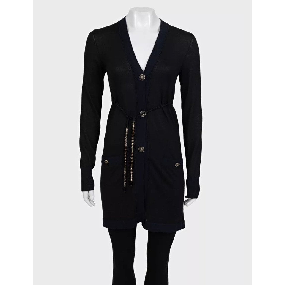 Chanel Black Cashmere Silk Cardigan  sz.34 Pre-owned