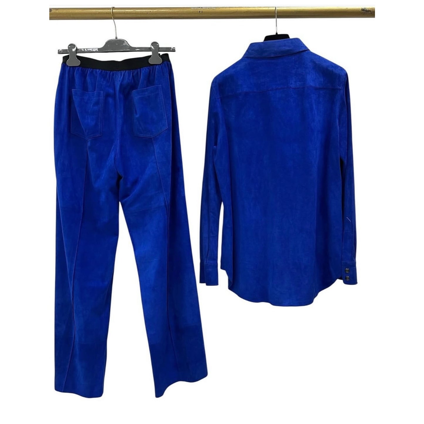 Tom Ford 2021 Colbat Blue Shirt Pants Set Suit Sz.42 US10 Pre-owned