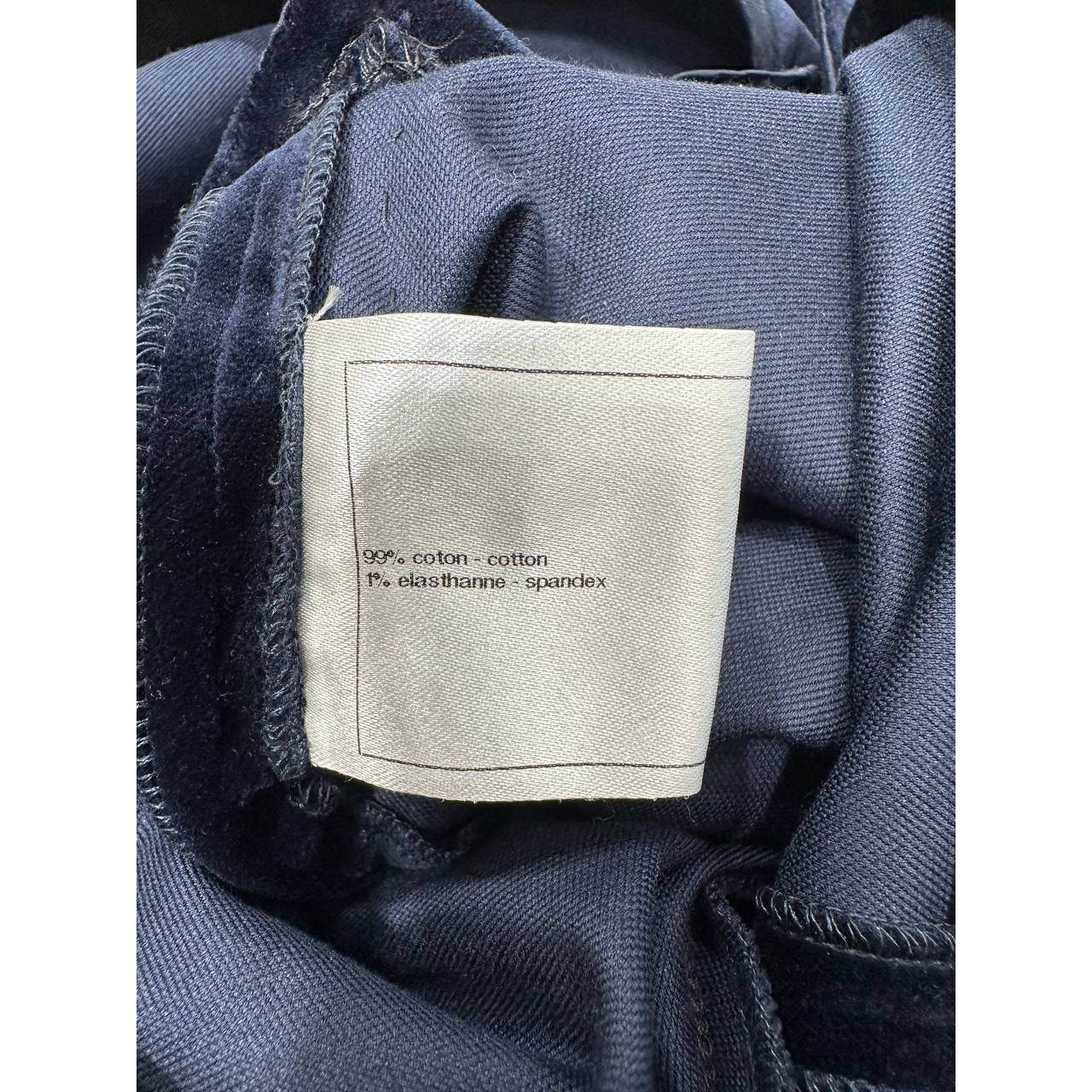 Chanel Vintage Navy Velvet Pants Sz.36 Pre-owned