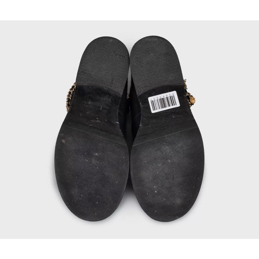 Chanel Paris-Salzburg Chain Textile Boots - Size 36.5 Pre-owned