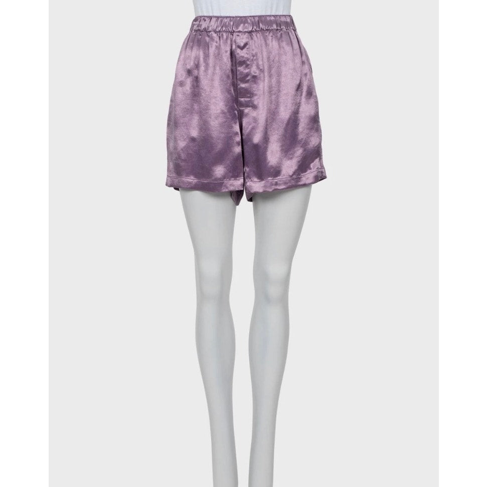 Bottega Veneta Purple Cupro Shorts & Blouse Set IT42 Pre-owned