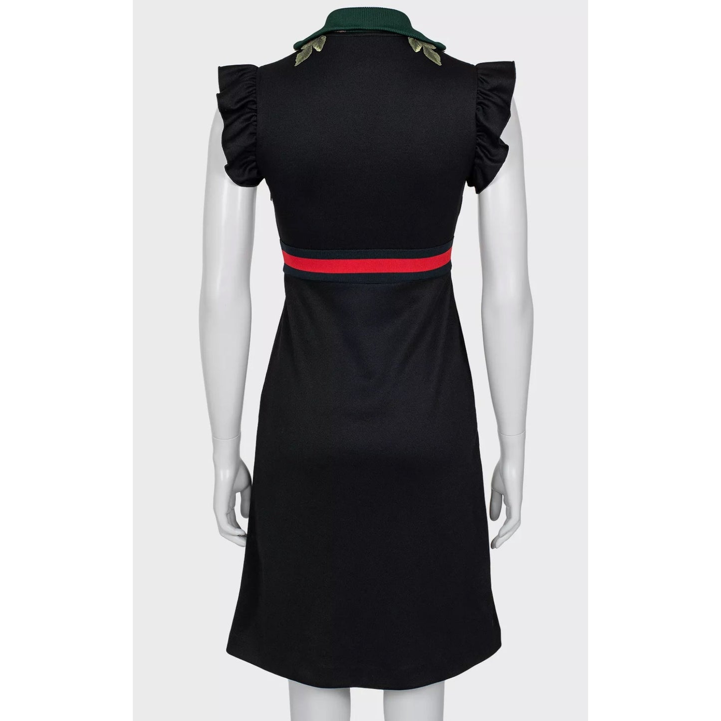 Gucci Embroidered Detail Black Polyester Dress XS Pre-owned
