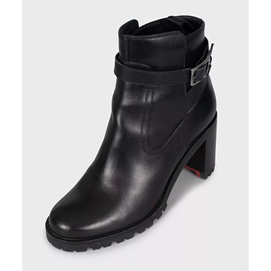 CHRISTIAN LOUBOUTIN Black Leather Ankle Boots EU 36.5 Pre-owned