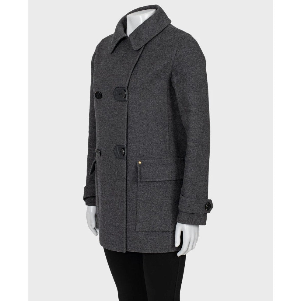 Louis Vuitton Grey Wool Cashmere Coat - Sz.XXS (IT36) Pre-owned