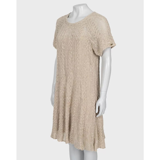 Chanel Grey-Beige Knitted Dress - Size FR42 / XL Pre-owned