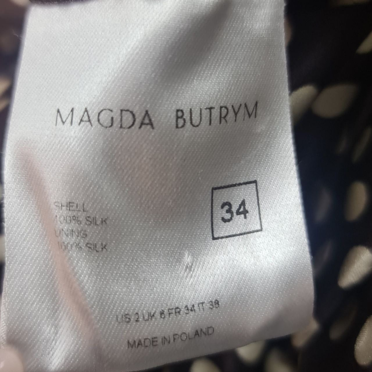 Magda Butrym Polka-Dot Silk Dress Sz.34 Pre-owned