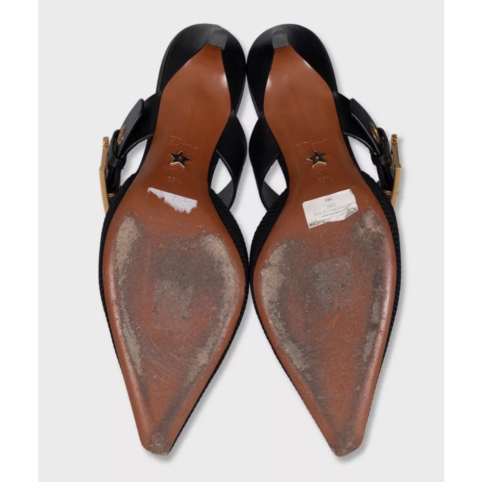 Christian Dior Black Pointed-Toe Mules - Size 39.5 Pre-owned