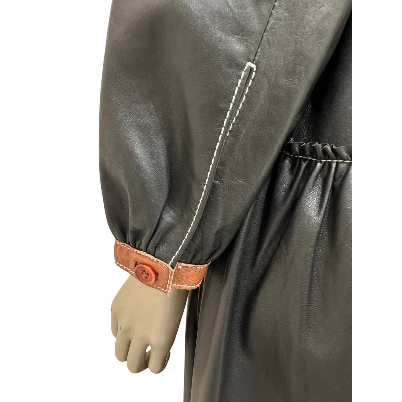 Chic Stand Studio Gilda Two-Tone Leather Dress Sz 36 Pre-owned