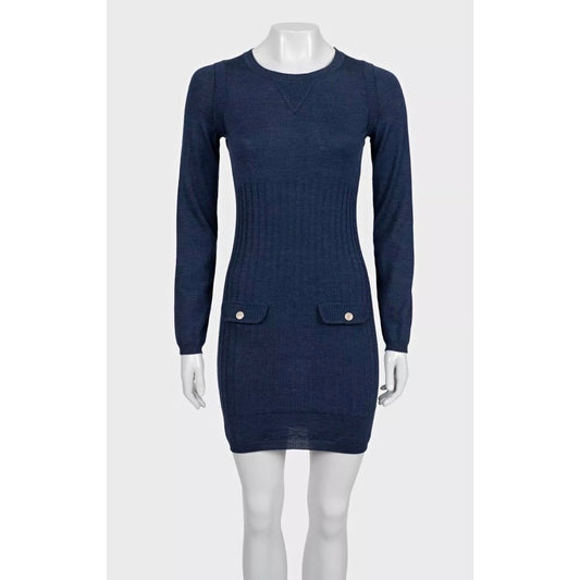 Chanel Fitted Wool & Silk Dress Sz.36 Pre-owned