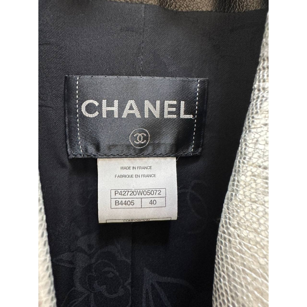 Chanel Black Lambskin Leather Two-Piece Suit Set  Sz.40/36 Pre-owned