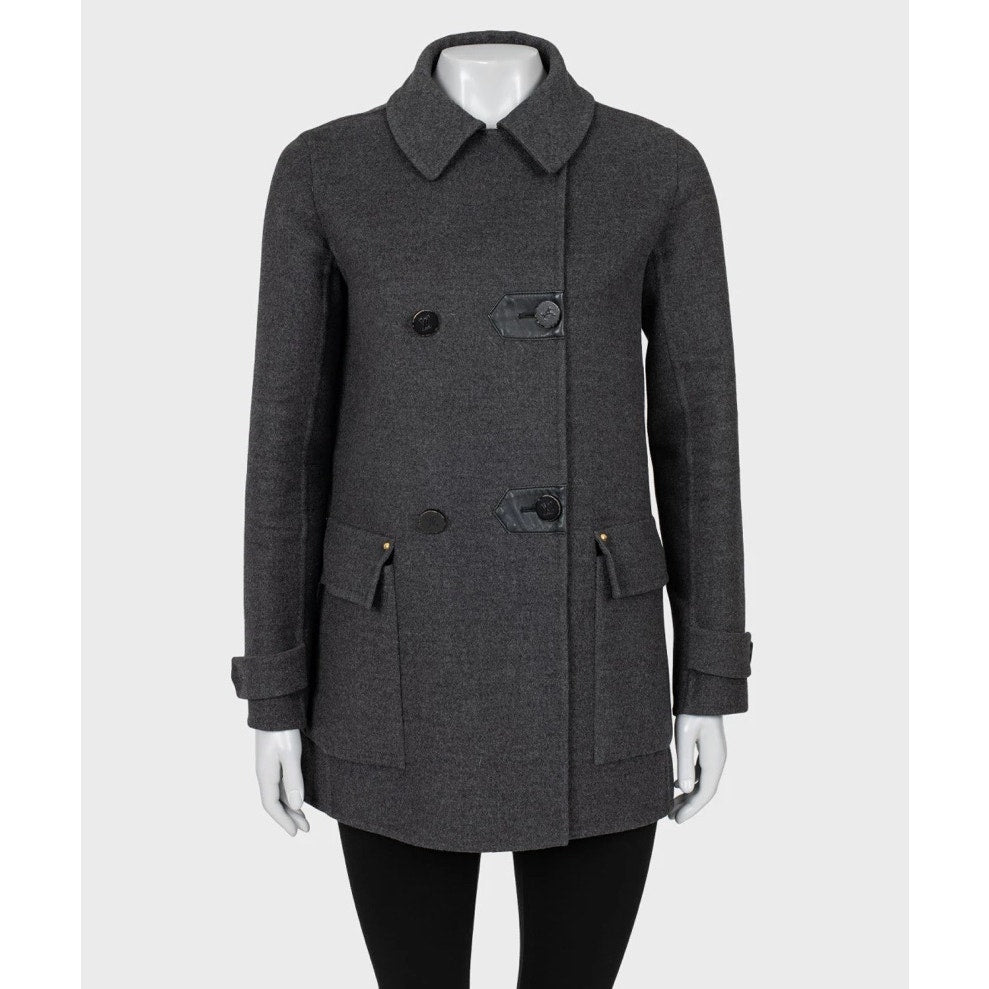 Louis Vuitton Grey Wool Cashmere Coat - Sz.XXS (IT36) Pre-owned