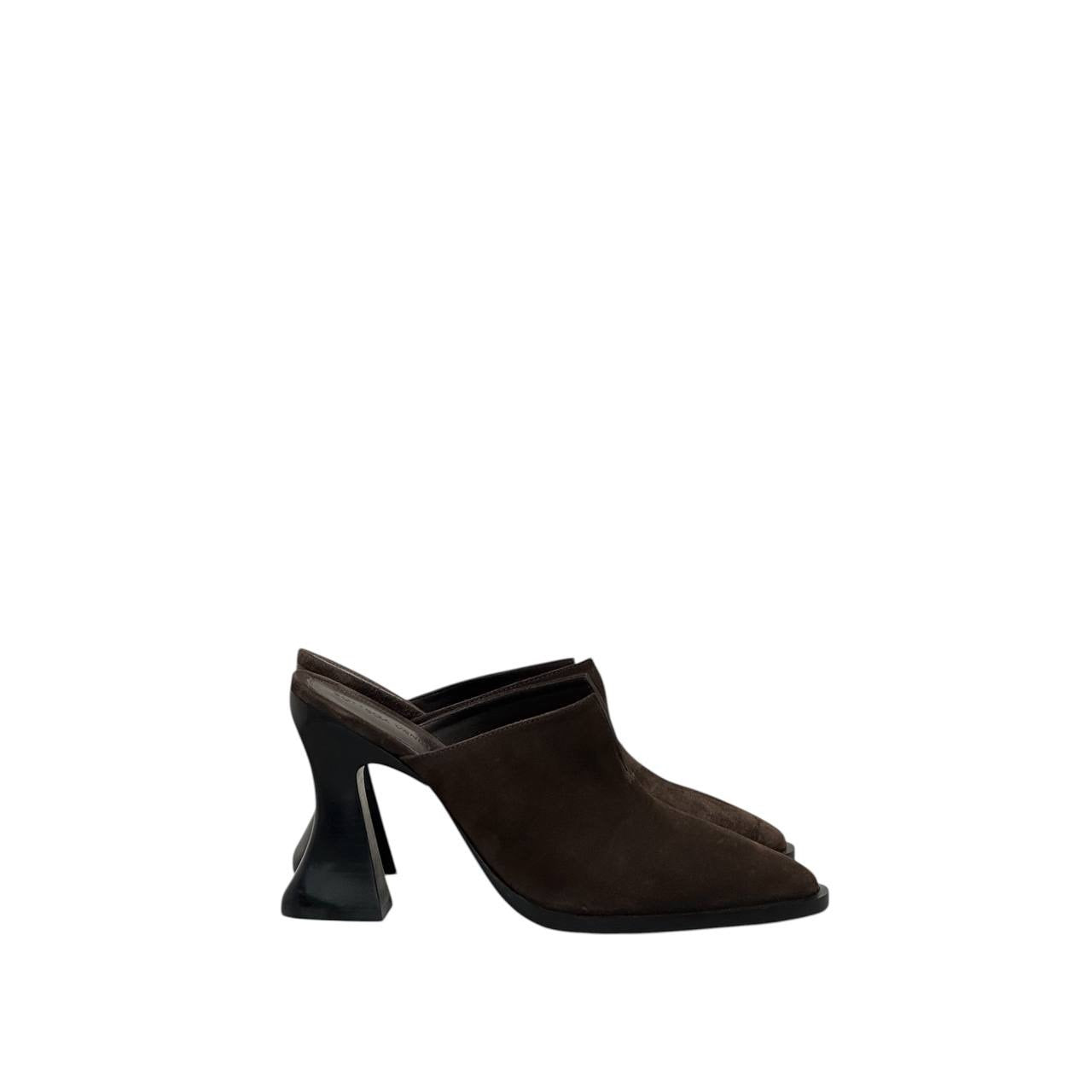 NWOB Bottega Veneta Cha-Cha Brown Suede Mules  Sz 39 pre-owned