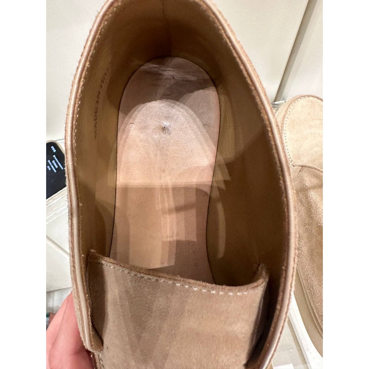 Loro Piana Elegant Beige Suede Ankle Loafers Sz.38 Pre-owned