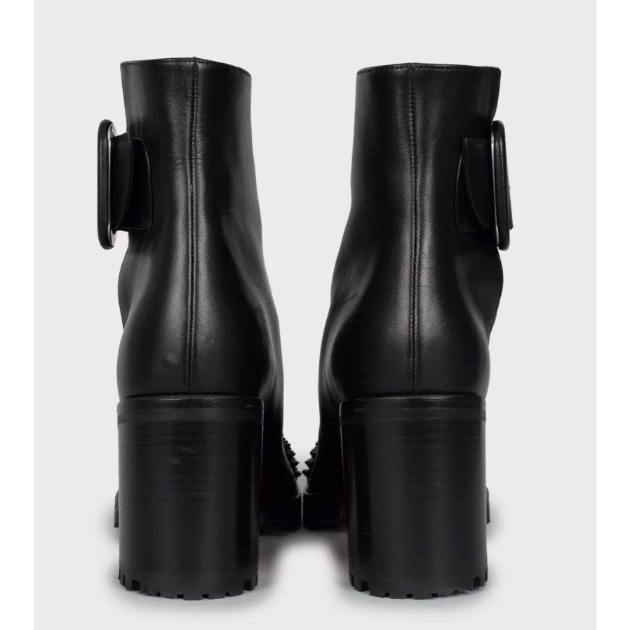 Christian Louboutin Olivia Black Leather Ankle Boots Sz.40 Pre-owned