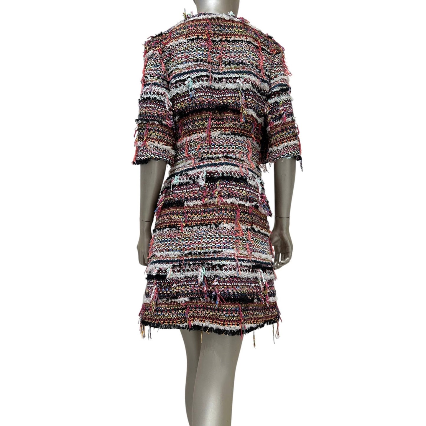 Chanel Paris-Dubai 2015 Fantasy Pink Tweed Short Jacket Coat Sz.38 Pre-owned
