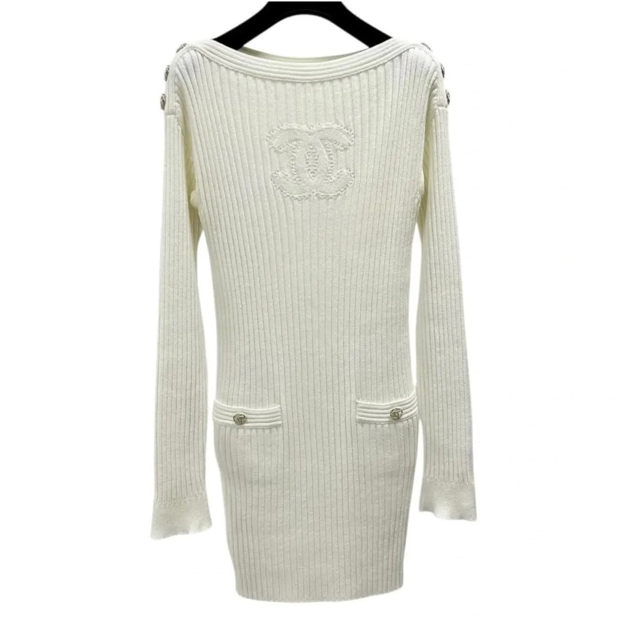 Chanel CC Logo Knited Dress Sz.34 Pre-owned
