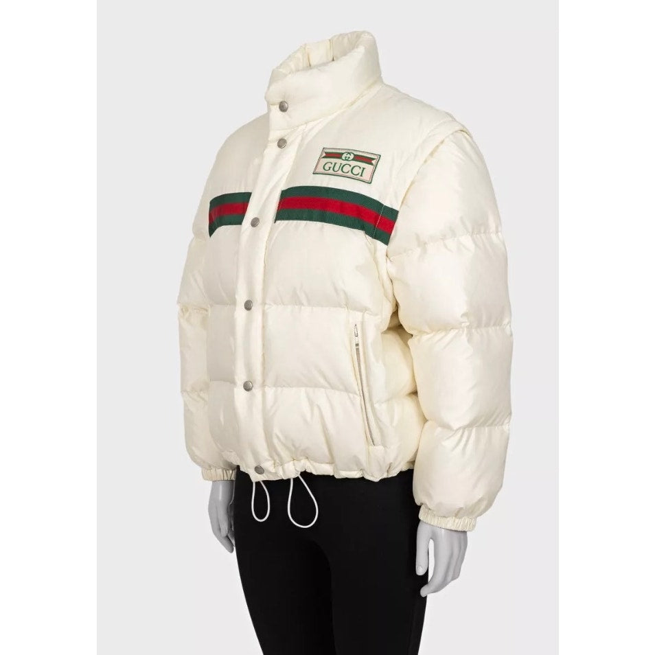 Gucci White Down  Detachable Sleeves Jacket Sz.40 IT Pre-owned