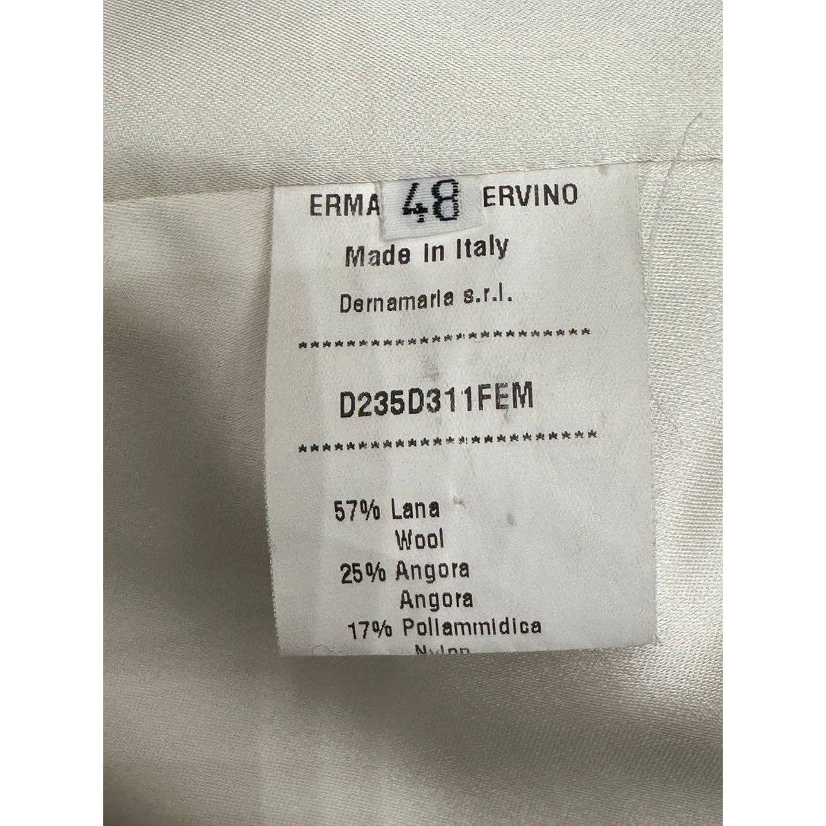 Ermanno Scervino White Wool Mohair Silk Coat Size IT 48 Pre-owned