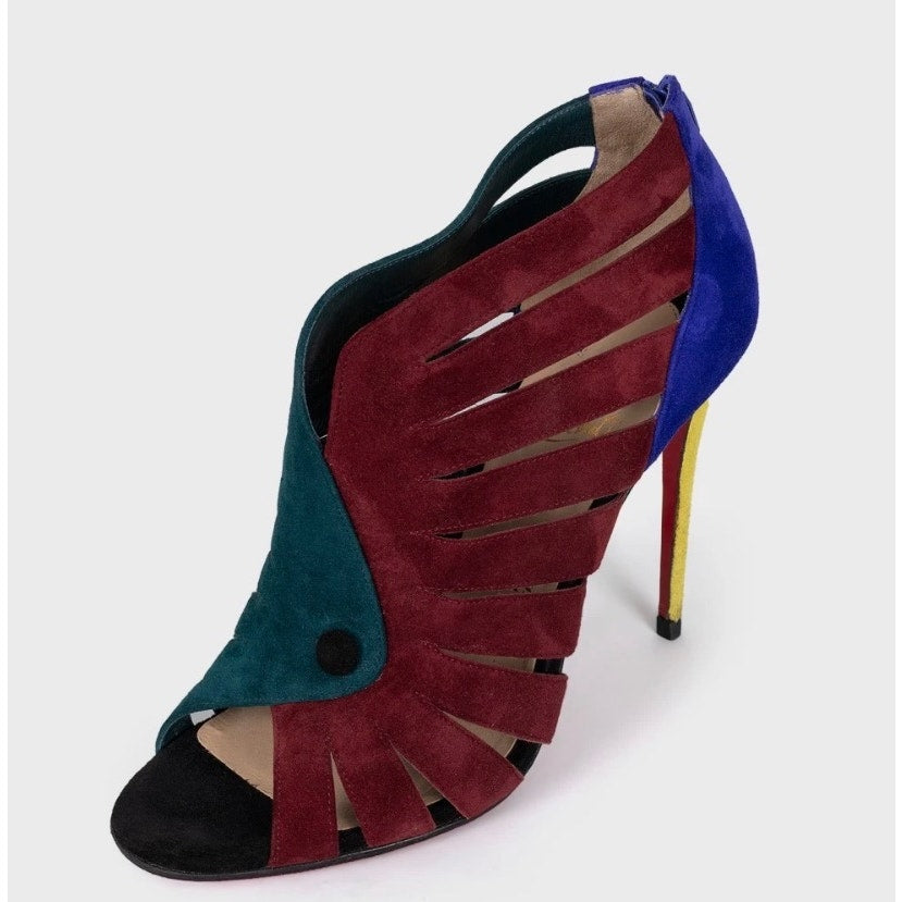 Christian Louboutin Multicolor Suede Heels - Sz.38.5 pre-owned