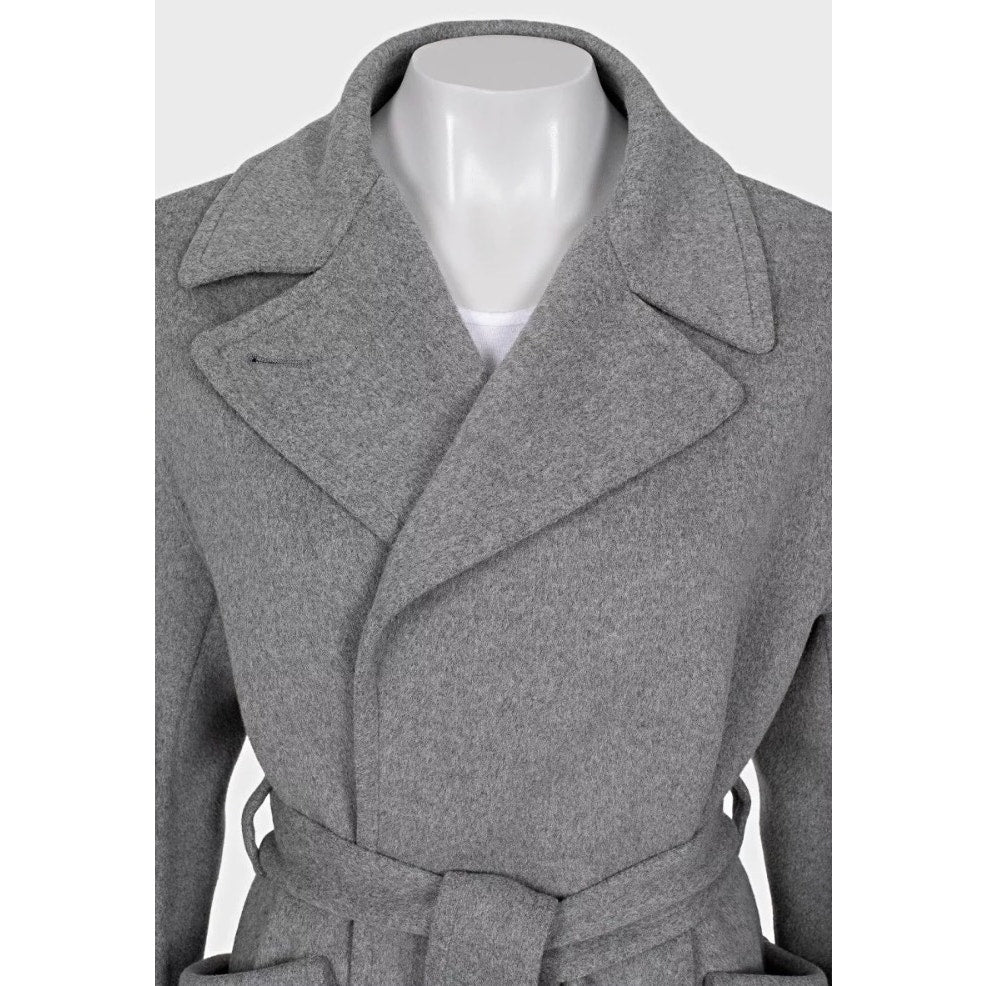 Loro Piana Grey Cashmere Wrap Coat Size S Pre-owned