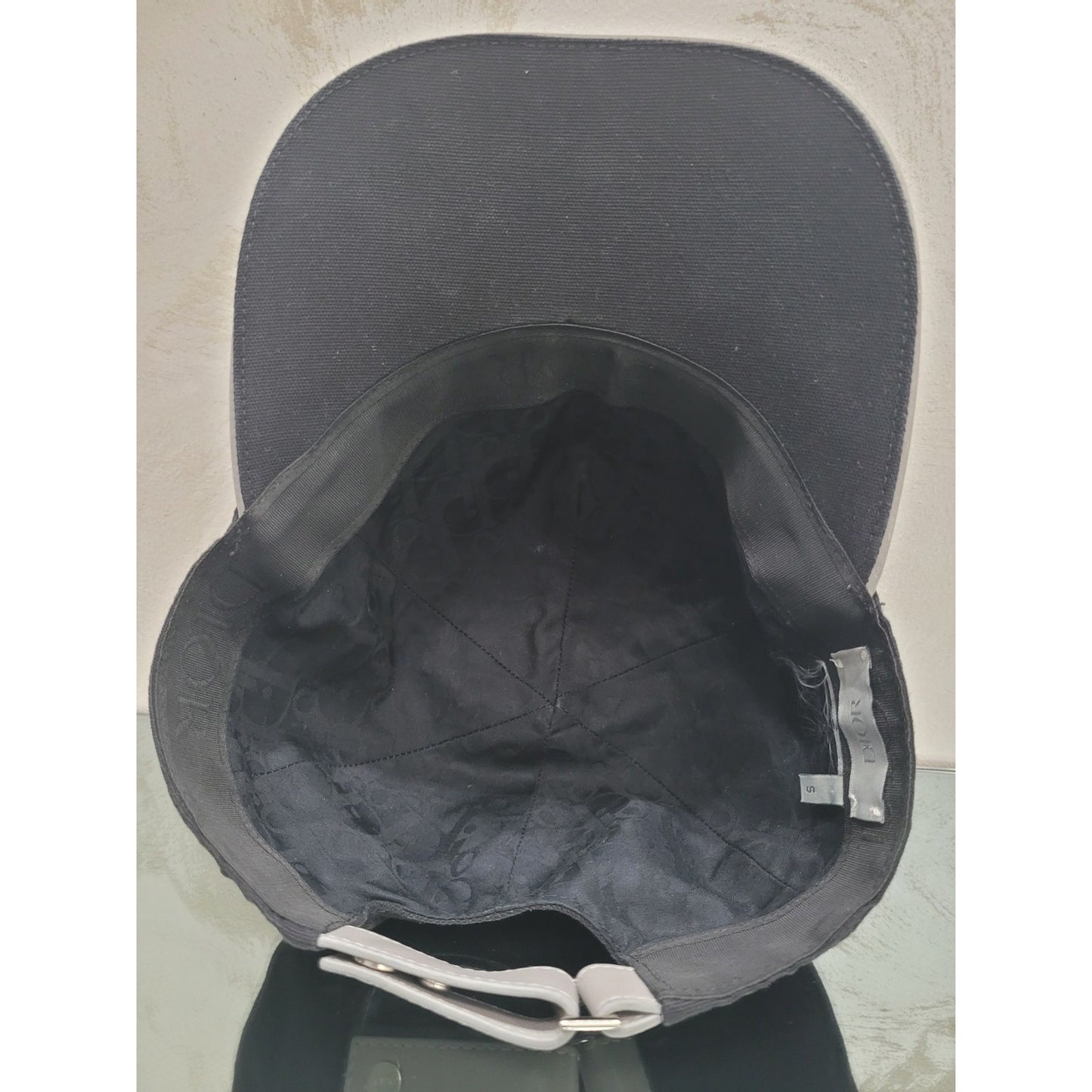 Dior Logo Print Black Cotton Baseball Cap - Size S Pre-owned