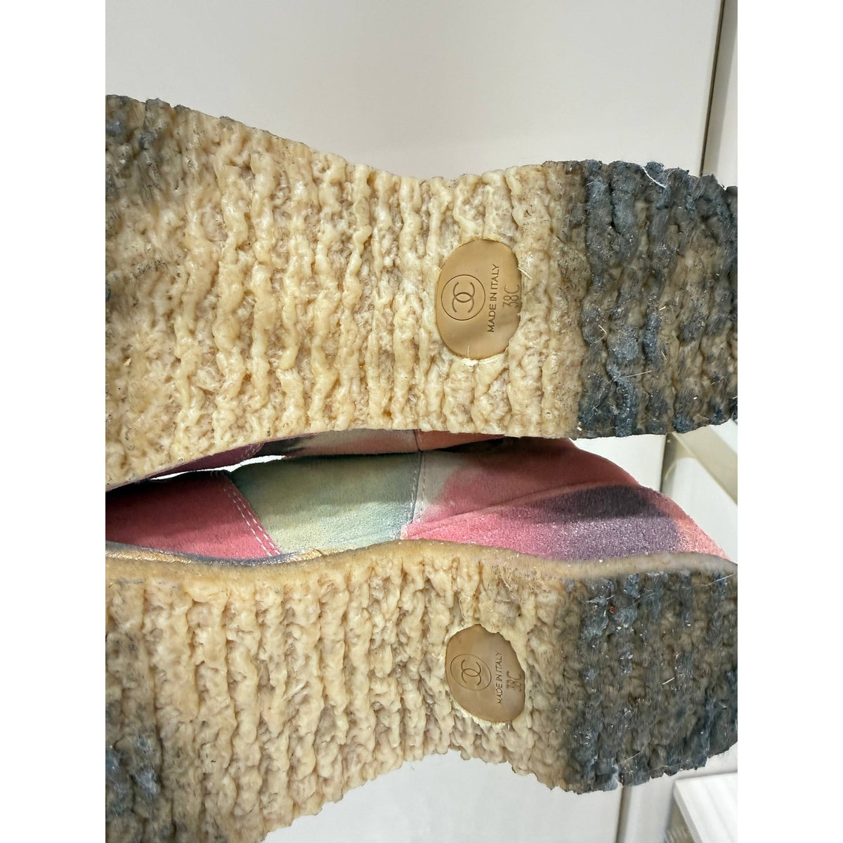 Chanel Multicolor Suede Ankle Boots, Size 38 Pre-owned