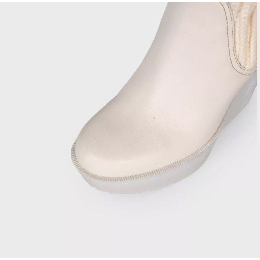 Gucci Beige Fabric & Leather Buckle Wedge Sock Boots Sz.37 Pre-owned