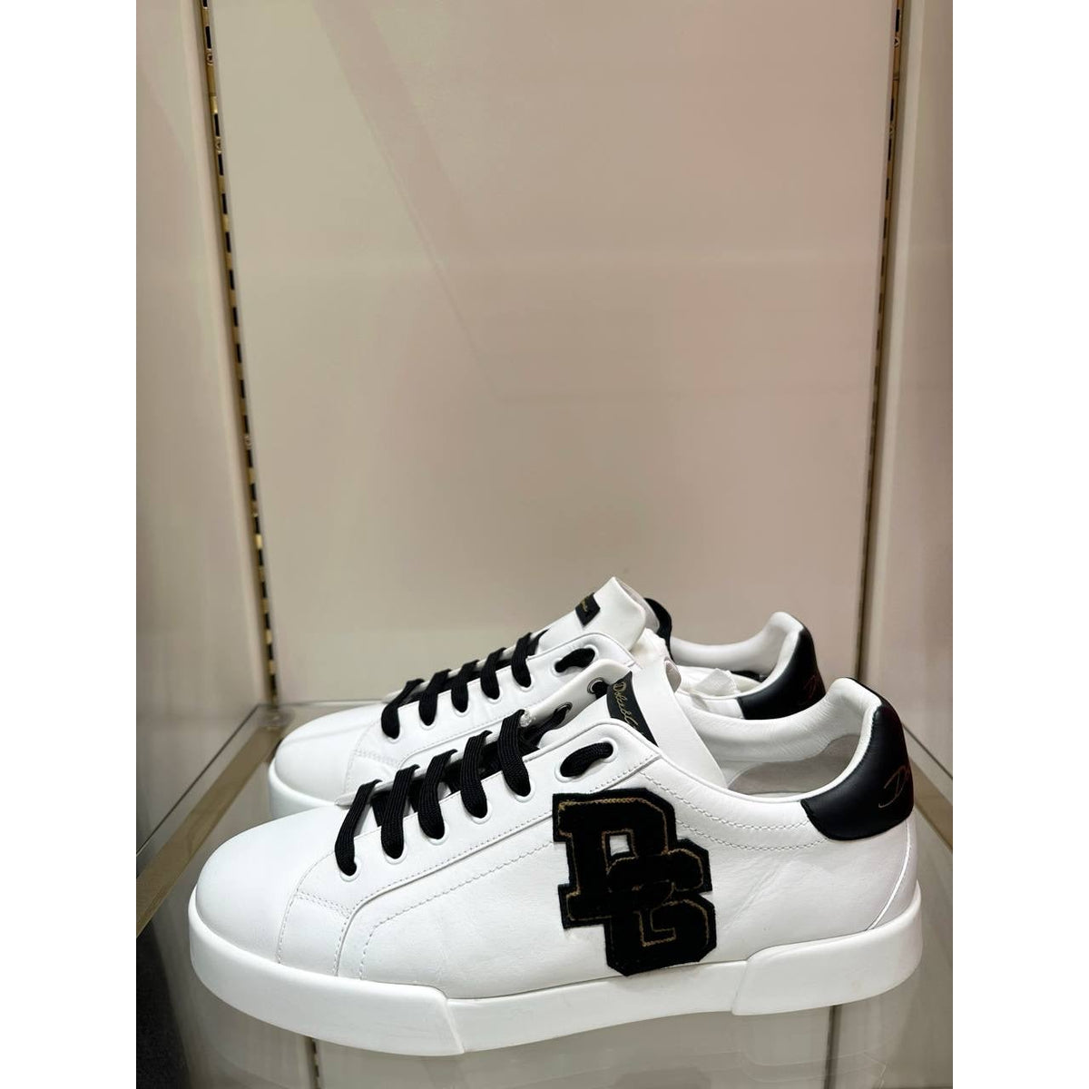 NWOB Dolce & Gabbana White Leather DG Logo Sneakers Sz.44/11 Pre-owned