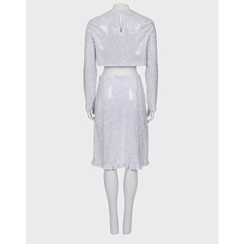 Miu Miu Silver Skirt Suit Sz.38 pre-owned