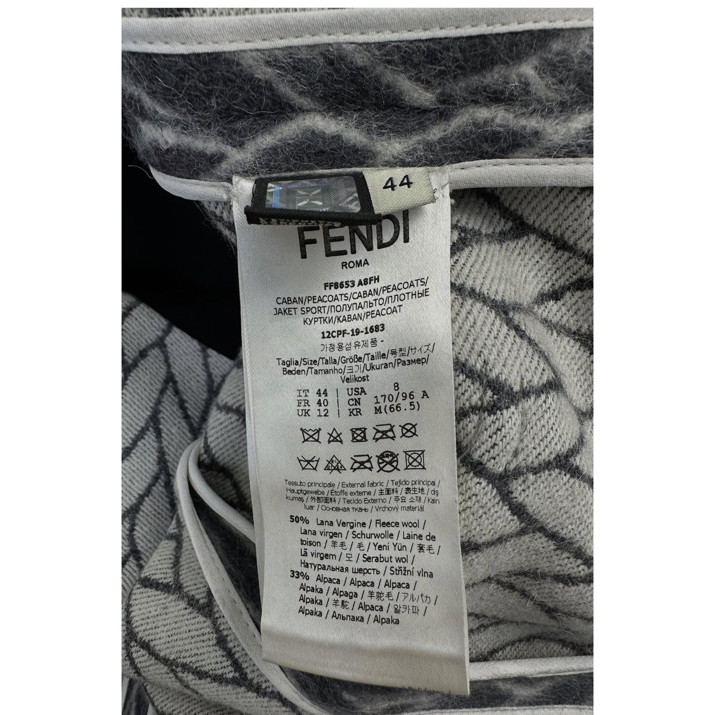 Fendi  Double-Breasted  Mink Sleeves Belted Coat Sz.42 Pre-owned