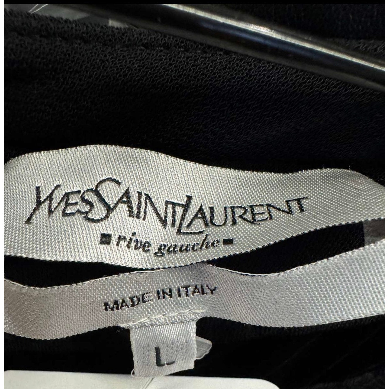 Saint Laurent Black Velvet Trim Dress - Size Large (L) pre-owned