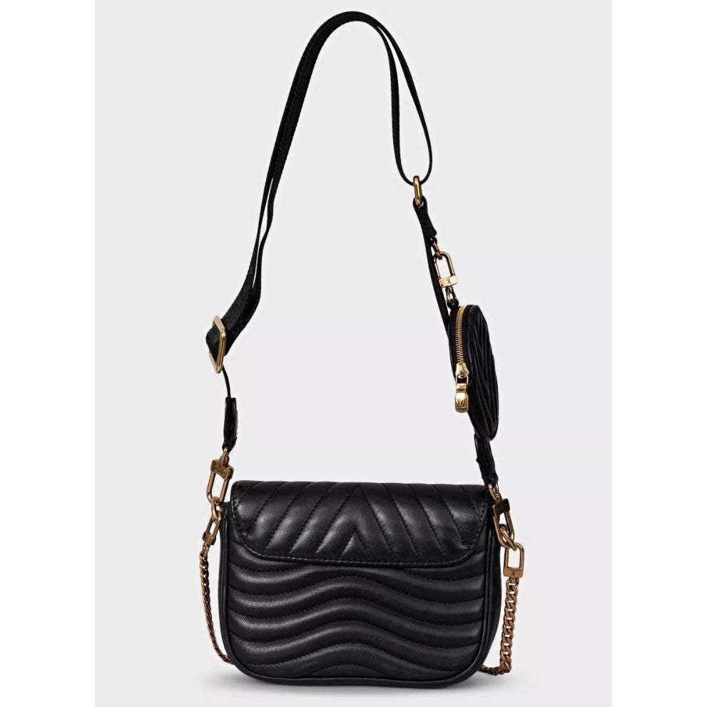 Louis Vuitton New Wave Multi Pochette Black Leather Crossbody Bag Pre-owned
