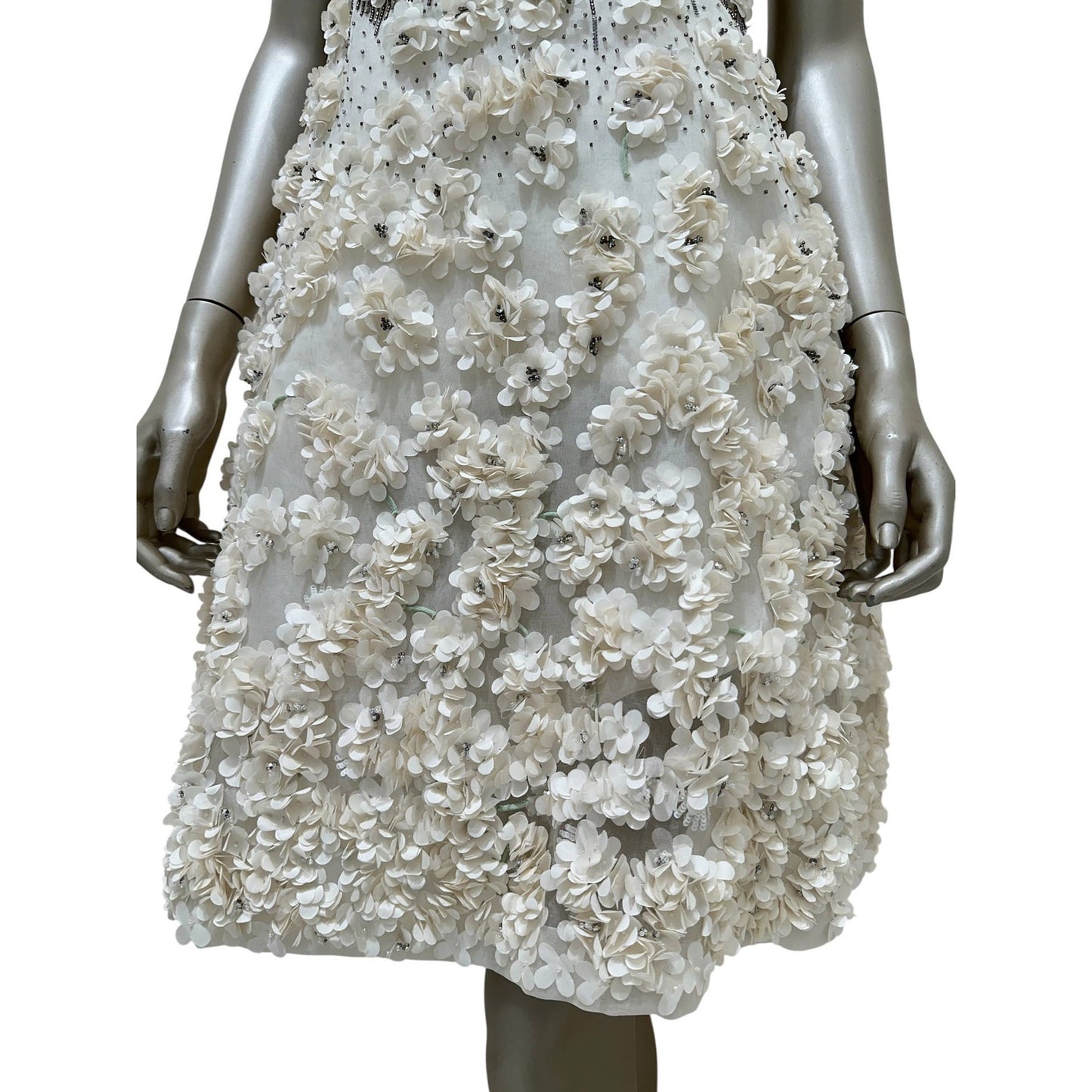 Valentino Silk Floral Appliqué Cocktail Dress Sz.6 Pre-owned