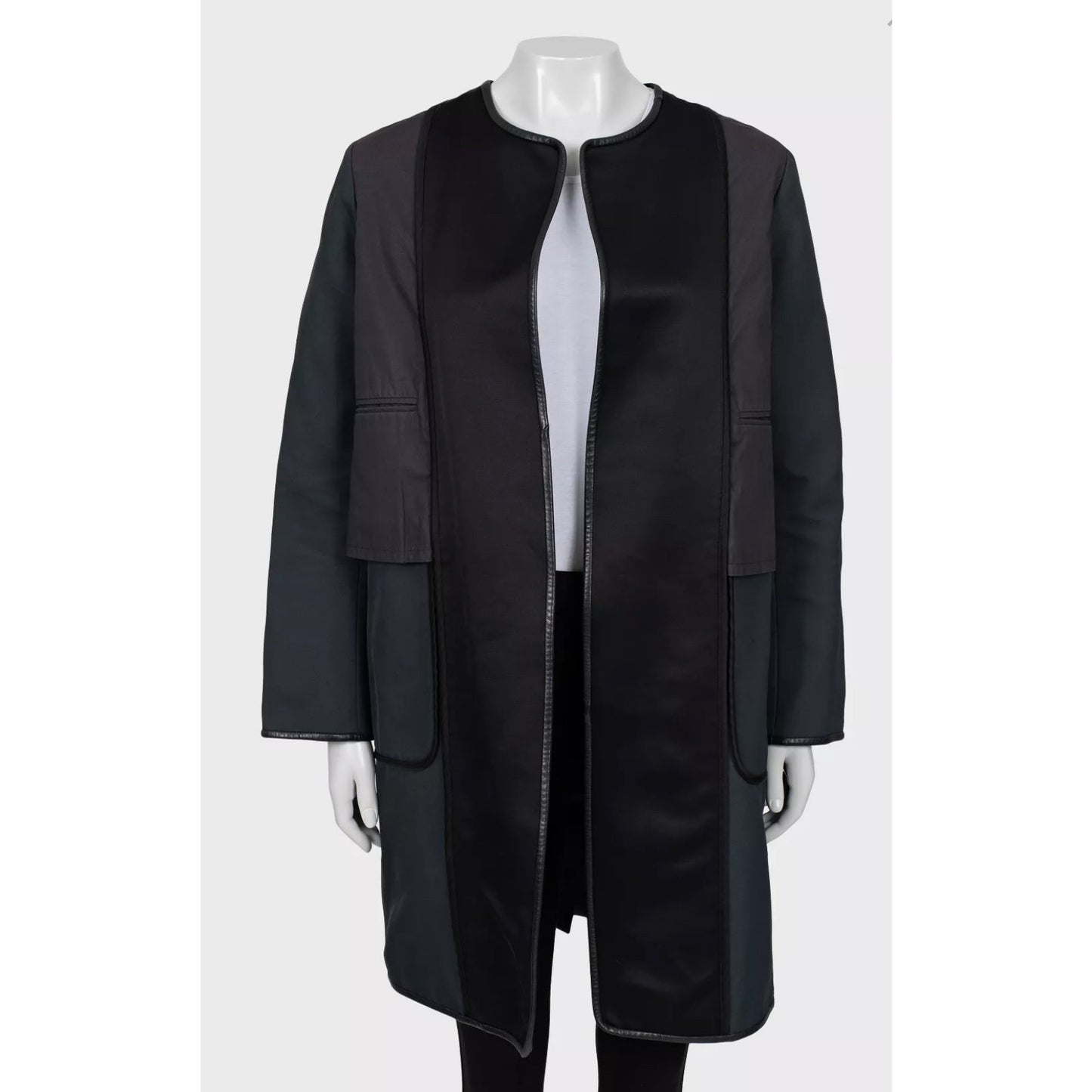 Celine Straight-Cut Leather Parts Coat - Size 42 IT Pre-owned