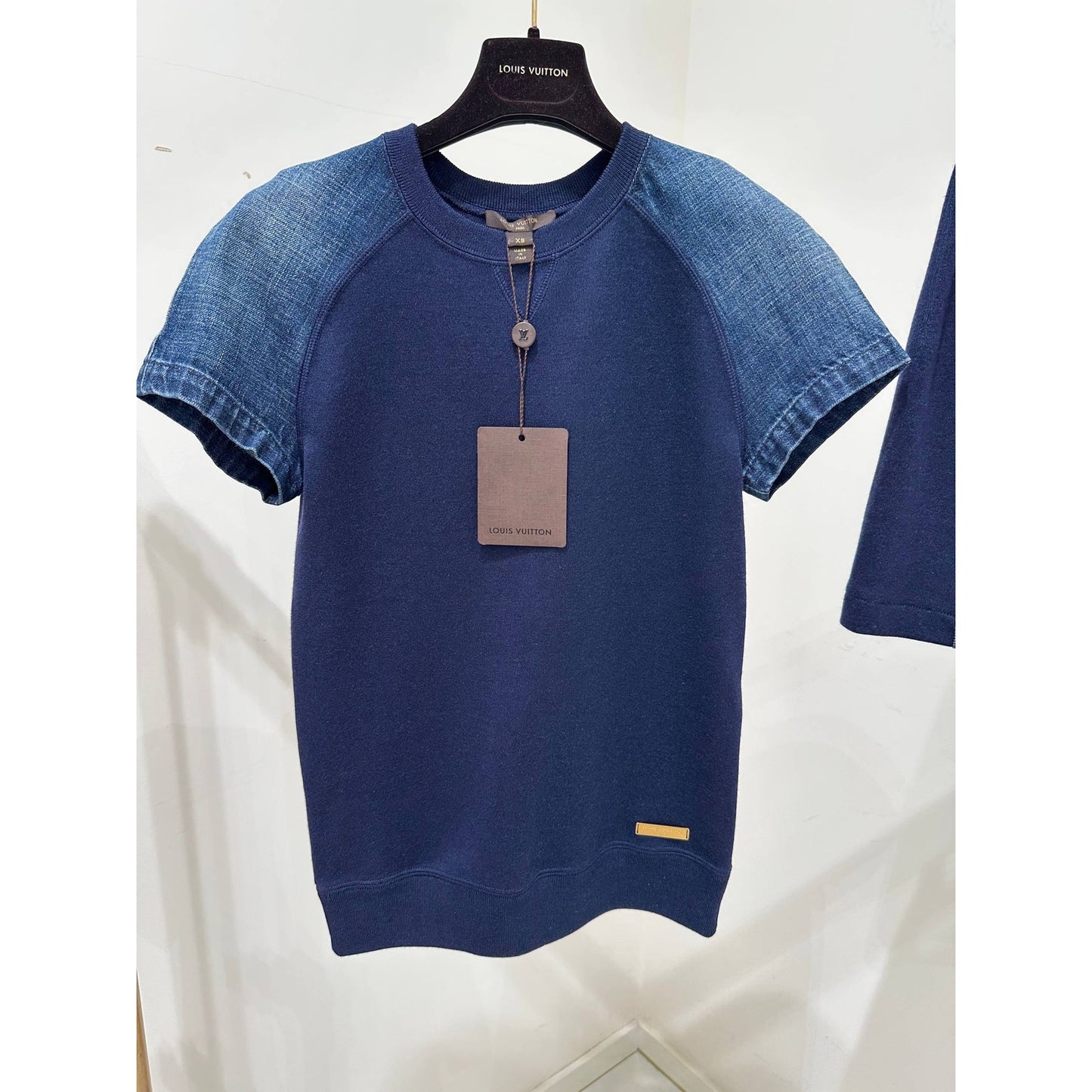 Louis Vuitton Wool & Silk T-Shirt with Denim Sleeves Set - XS Pre-owned