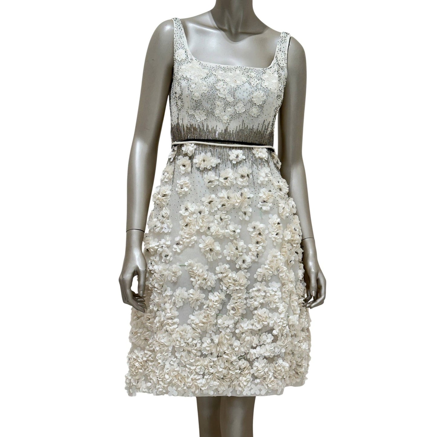 Valentino Silk Floral Appliqué Cocktail Dress Sz.6 Pre-owned