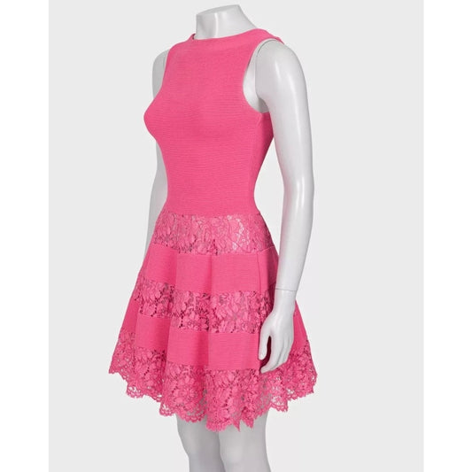 Valentino Pink Lace Detail Dress - Size XS Pre-owned