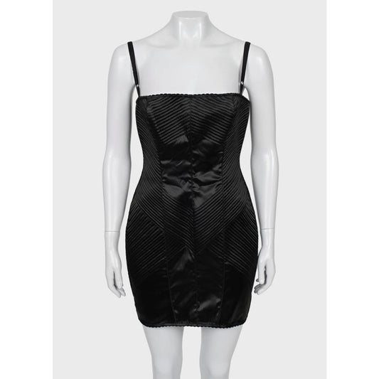 Dolce & Gabbana Black Acetate Fitted Dress Sz.46 pre-owned