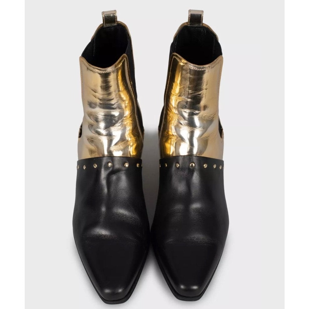 Balmain Two-Tone Leather Ankle Boots - EU 38 Pre-owned