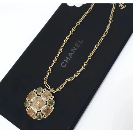 Chanel Gripoix & Strass CC Pendant Necklace Pre-Owned