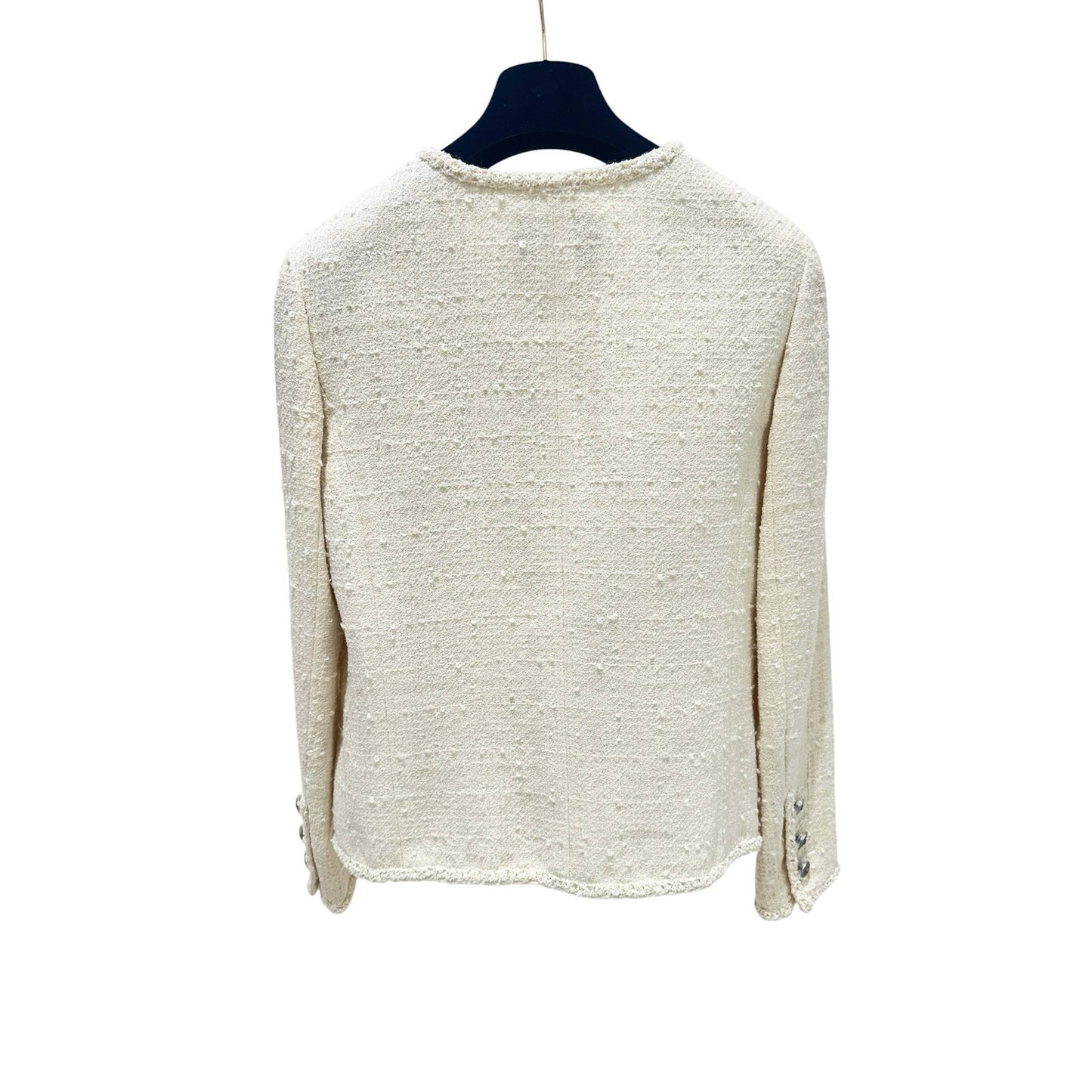 Chanel Camellia Cream Tweed Jacket Sz.38 pre-owned
