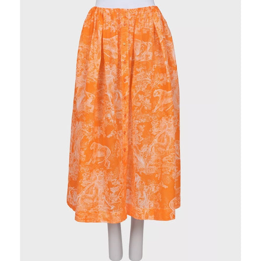 Christian Dior Orange Printed Voluminous Skirt  Sz.XS pre-owned