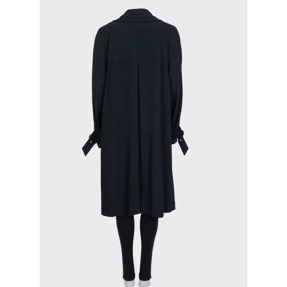 NWOT Chanel Black Coat with Gold Strap Details, Sz 42/ XL Pre-owned