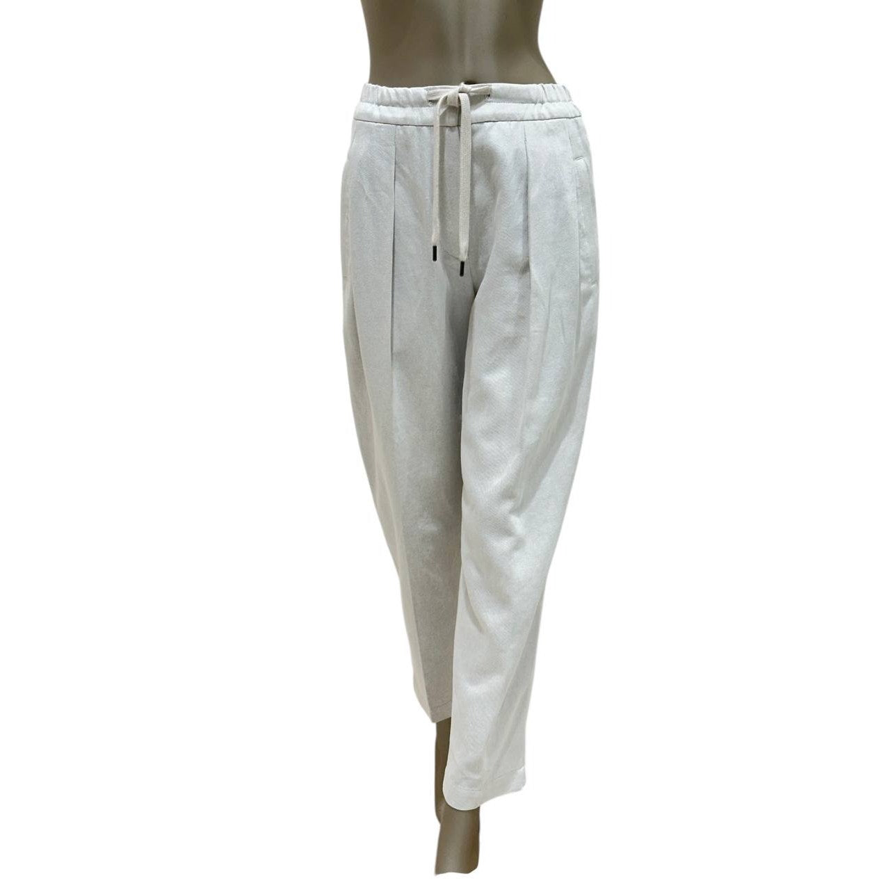 Brunello Cucinelli White Cotton Pants - Size 40 Pre-owned